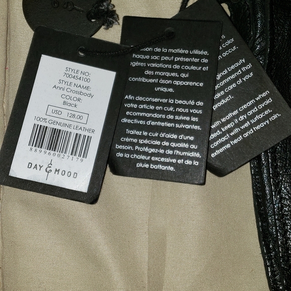 Day and Mood Black Leather "Anni" Crossbody NWT - Picture 6 of 6